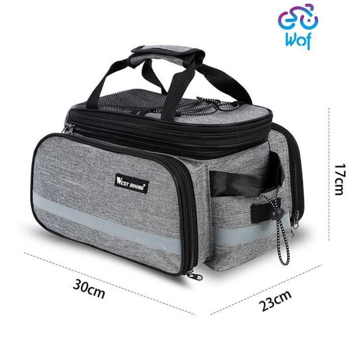 WEST BIKING 209 0707209B TAS PENYIMPANAN PANNIER TOURING BAGASI RAK BELAKANG SEPEDA GUNUNG 15-20L