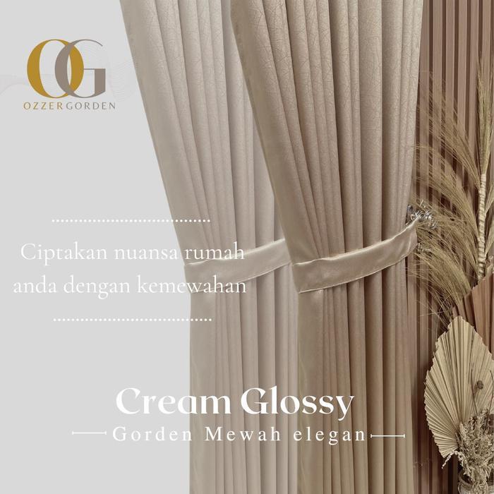 [ WARNA CREAM GLOSSY ] GORDEN MINIMALIS POLOS MOTIF SAFRON TIMBUL GORDEN BLACKOUT JENDELA MINIMALIS