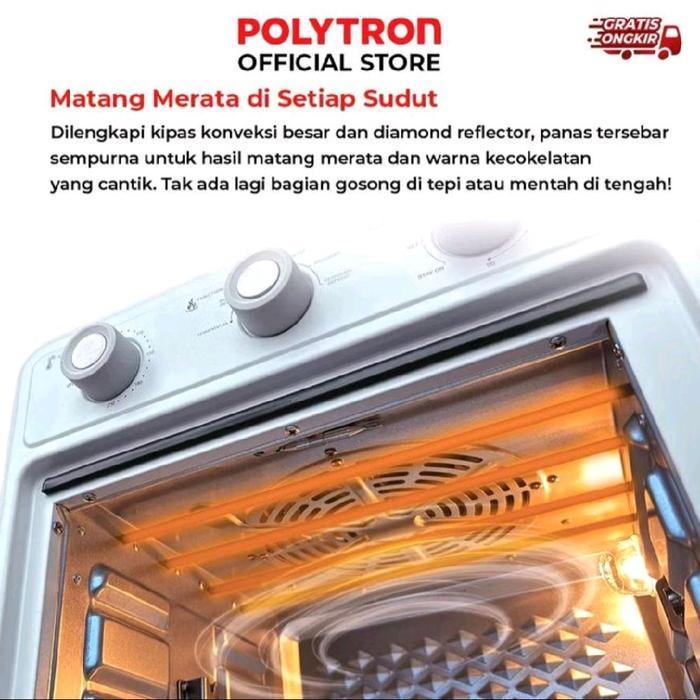 Polytron Peo 25S1 Air Fryer Oven 25L Dengan Teknologi Light Steam Dan Kipas Konveksi Besar Garansi