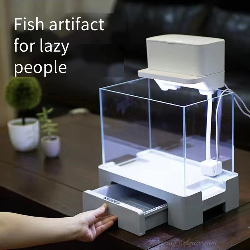 Aquarium desktop small fish tank hanging circulating filter small three-in-one oxygen supply filter 