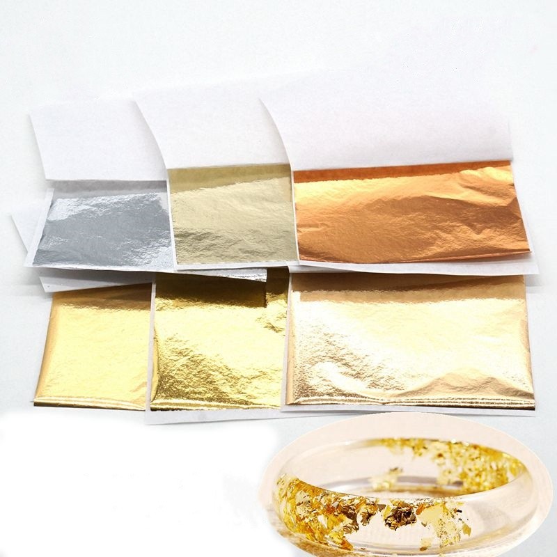 100 Sheets Soft Pottery Clay Decoration Imitation Gold Foil Paper DIY Earrings Jewelry Bead Making P