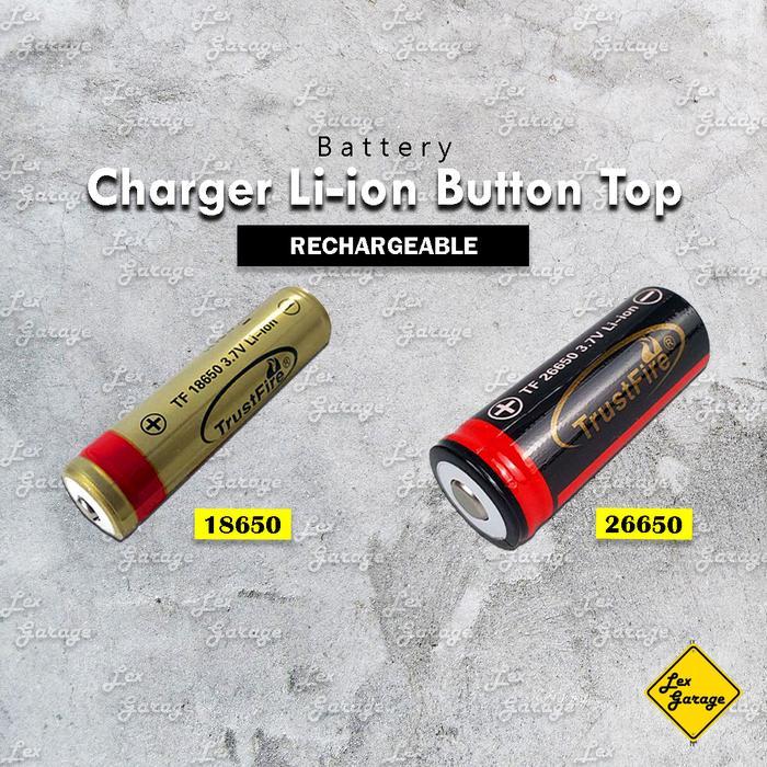 [] Baterai Batre 18650 26650 Lithium ion Rechargeable Battery Senter
