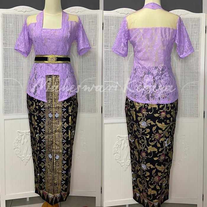 TERMURAH Kebaya Bali Set Modif Bali Lilac READY STOCK
