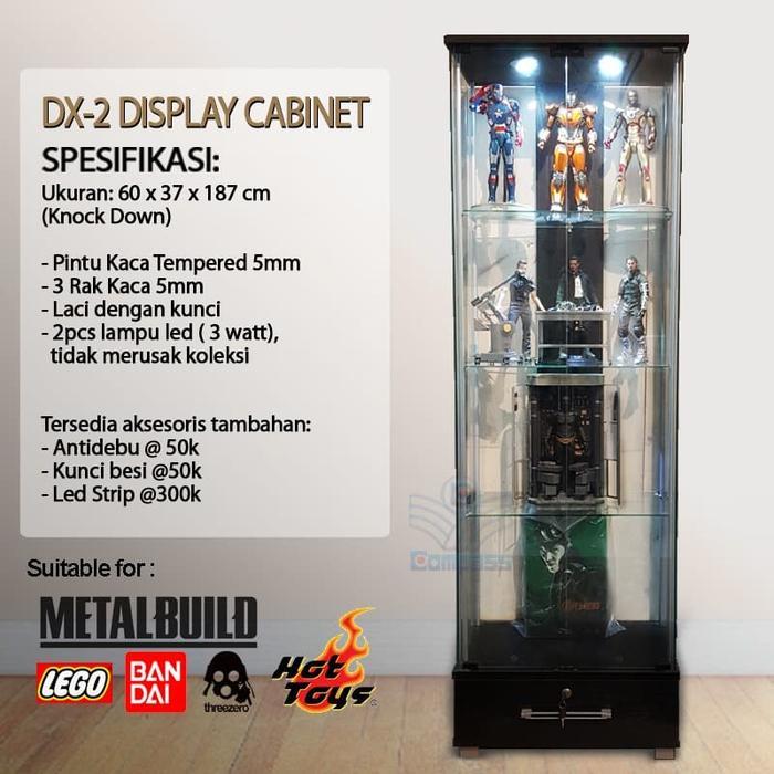 TERBARU Lemari Hias 3 Rak Kaca Display Hot Toys Etalase Kristal Pajangan Tas BISA GOSEND