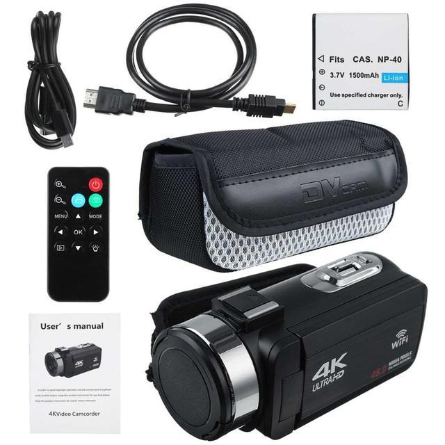 4K Ultra HD Video Camera 30MP WiFi DV Camcorder Digital Video Camera 270 Degree Rotation Touch