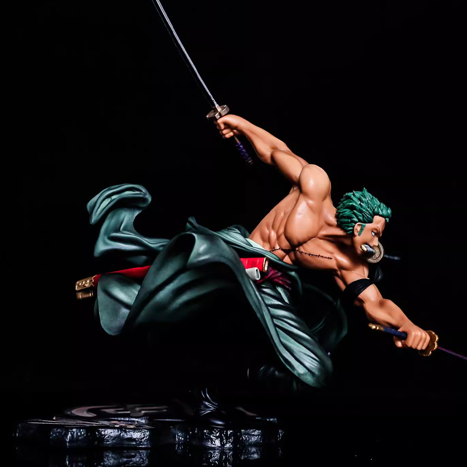 One Piece 10CM Figure Toys Anime GK Roronoa Zoro Three-blade Sa-maximum PVC Action Collection