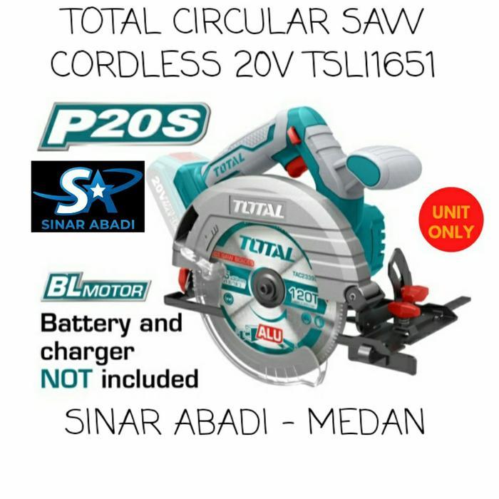 TOTAL TSLI1651 MESIN CIRCULAR SAW BATERAI CORDLESS 20V UNIT ONLY