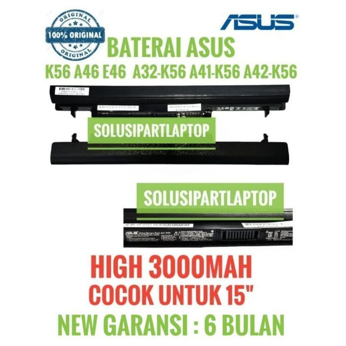 Baterai Laptop Ori Asus K46 K56 A41-K56 A31-K56 Batre