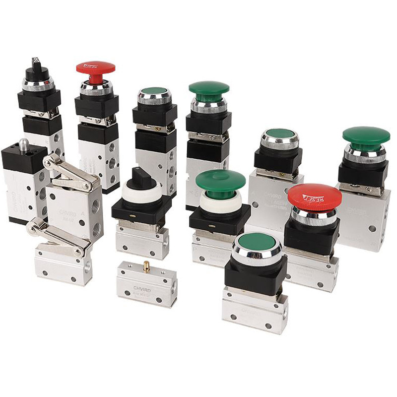 Pneumatic Mechanical Valve 2 Position 5 Way Manual Valve Air Switch Control Valve Push Button Moment