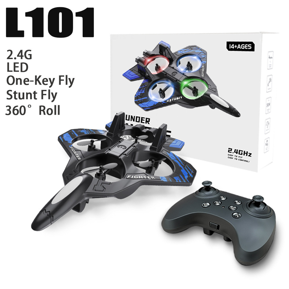 L101 Foam RC Plane F22 Raptor 2.4G 2CH Remote Control Airplane Stunt Fly Aircraft With LED Four Fan