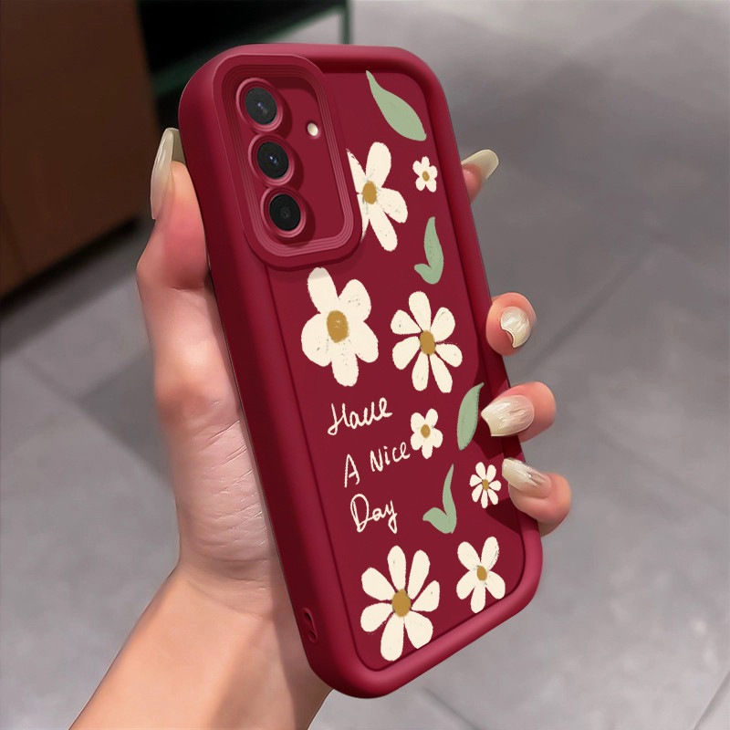 Casing Hp untuk Samsung A36 5G A26 5G A56 5G Case Daun berbunga aesthetic Kasing mall inline Cesing 