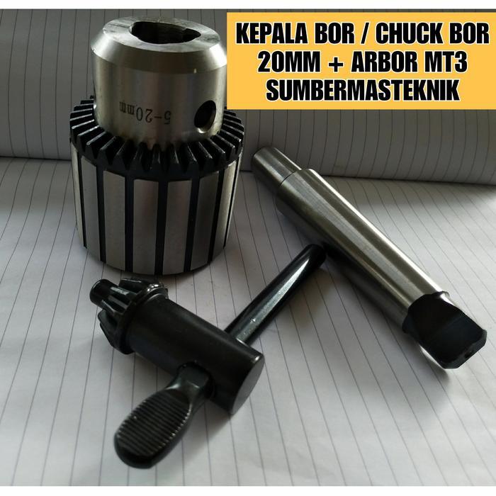 Kepala Bor 20Mm Chuck Bor Set Arbor Mt3 Kepala Bor Magnet 20Mm Promo