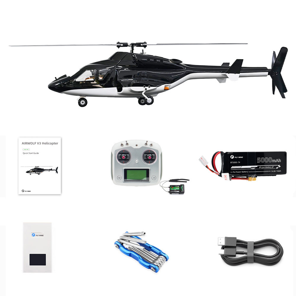 FLYWING Airwolf V3 Scale RC Helicopter ACE Flight Control FLY WING gps scale helicopter 6CH 450L 470