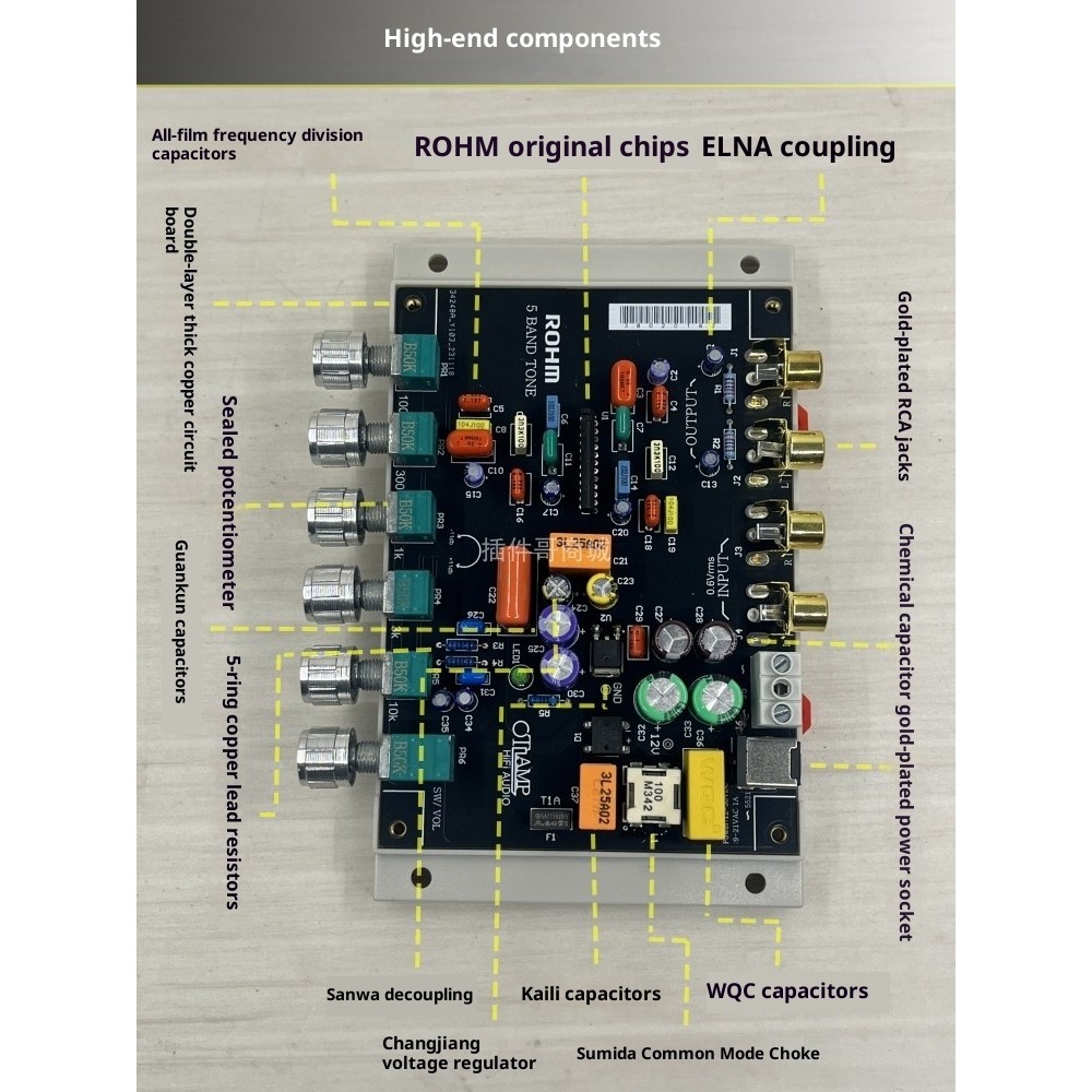 5-Segment Pitch Fever Pre Stage Ba3822 Equalizer Tuning Board Hifi Preamplifier Ultra Dsp