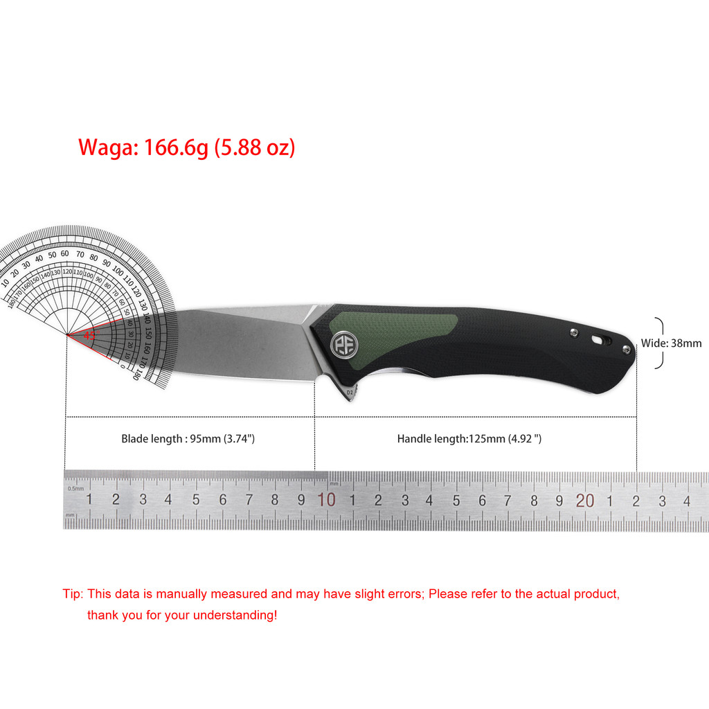 Petrified Fish PF838 d2 Folding Knife Ceramic Bearing Lightweight Pocket Knife Outdoor Camping Fish