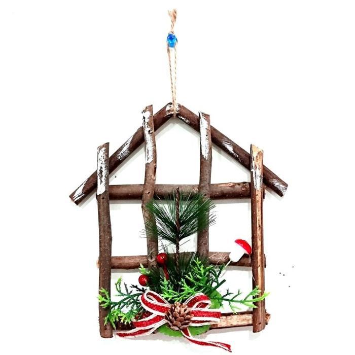 Kayu Ranting Pohon Natal Dekorasi Hiasan Dinding Ornamen Natal Murah Rumah Kayu Pita