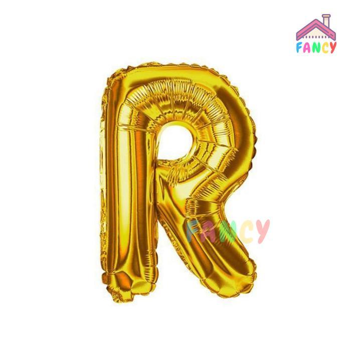 Thebest- [ECER] BALON HURUF ANGKA Foil 40cm Emas Silver PinkBiru IMPORT QUALITY