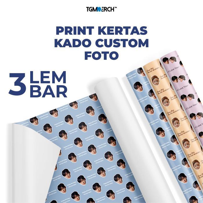 KERTAS KADO CUSTOM PAKAI FOTO SENDIRI MURAH