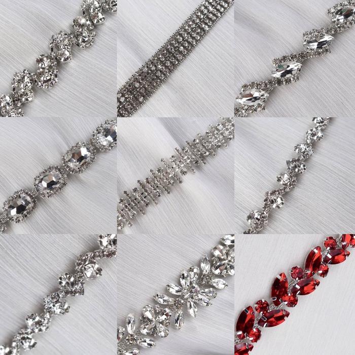 payet Rangkai Mewah Swarovski Kristal Rhinestone Belt Bridal Mix