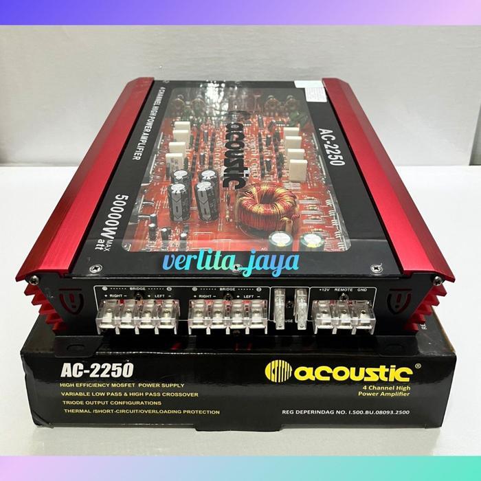 POWER AMPLIEFIER ACOUSTIC AC-2250 MOSFET 4 CHANNEL 50000 WATT PMPO HIGH QUALITY