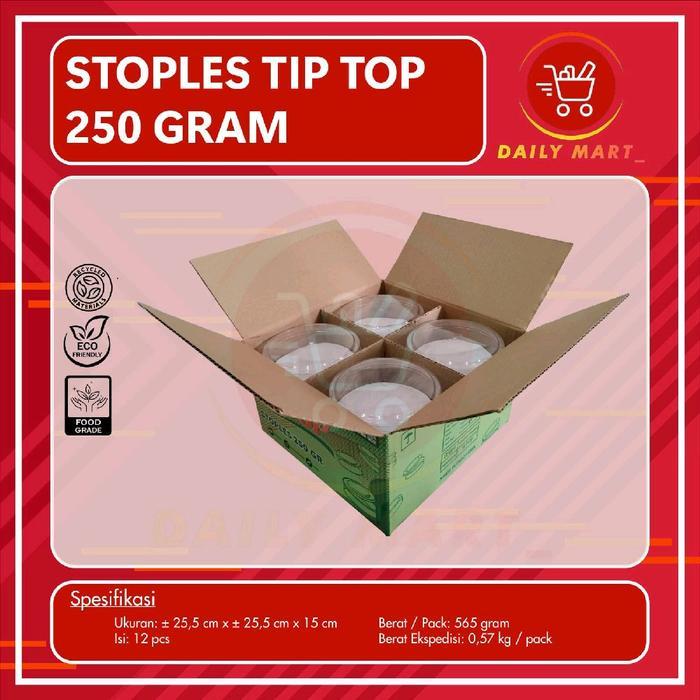 Stoples 250gr Isi 12pcs / Toples Nastar / Toples Kue Kering / Toples Mika Bulat 250gr 1 Lusin Ramah