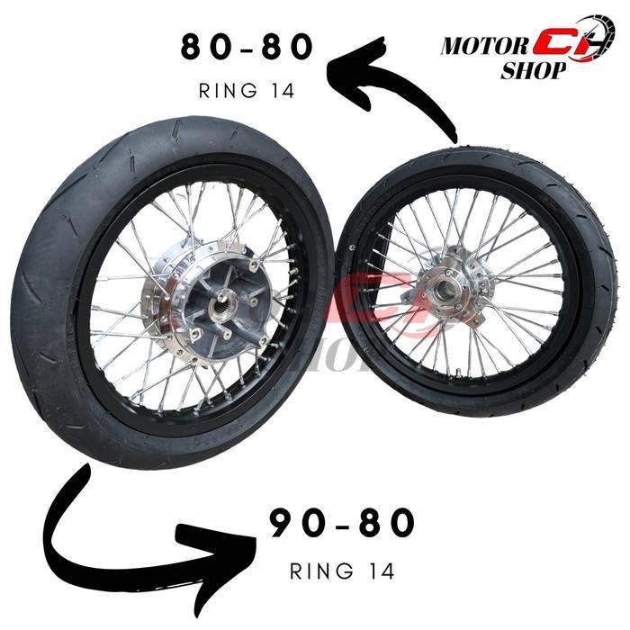 Sepaket Velg Ring 14 Plus Ban Aerox Nmax Old Nmax New Adv Pcx 150 Pcx 160 Vario 125/150 Velg Hitam