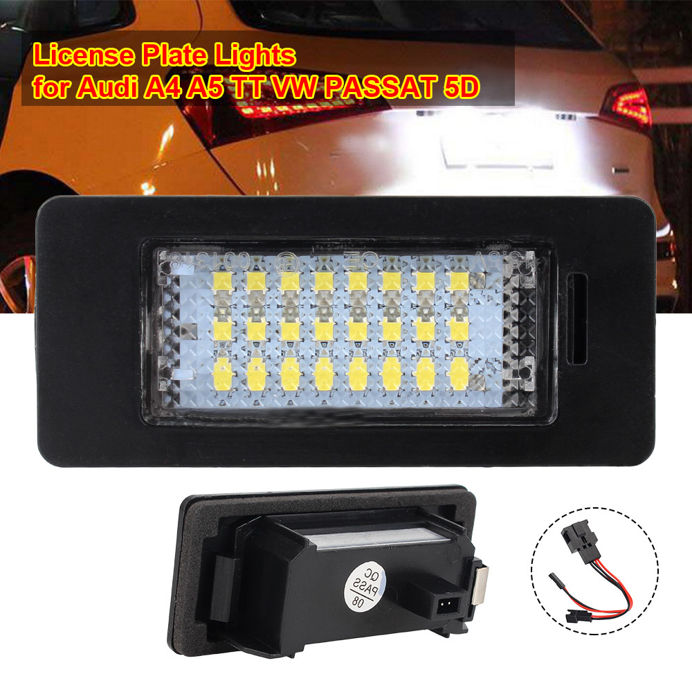 LED untuk Audi A4 B8 A5 S5 Q5 TT VW PASSAT 5D R36 Lampu Putih 12V 3W 8T0943021 Lampu Nomor Plat Nomo