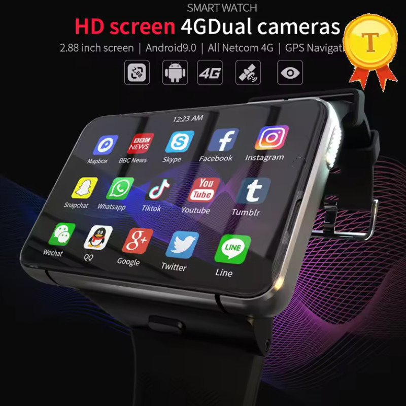 DM100 4G Smart Watch WiFi Bluetooth Android OS Smartwatch 2.86 Inch Full Touch Screen 32GB RAM Dual
