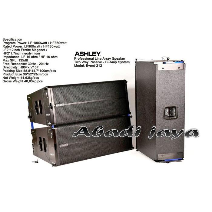 Speaker Linne Array 12Inch Pasif Ashley Event 212 1Pcs Original Terpercaya
