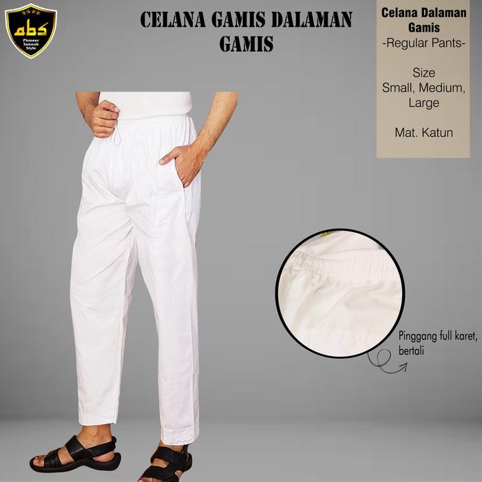 m3 Celana Sirwal Putih Pria Dewasa Dalaman Jubah Gamis Pria Celana Sirwal Santai Perlengkapan Sholat