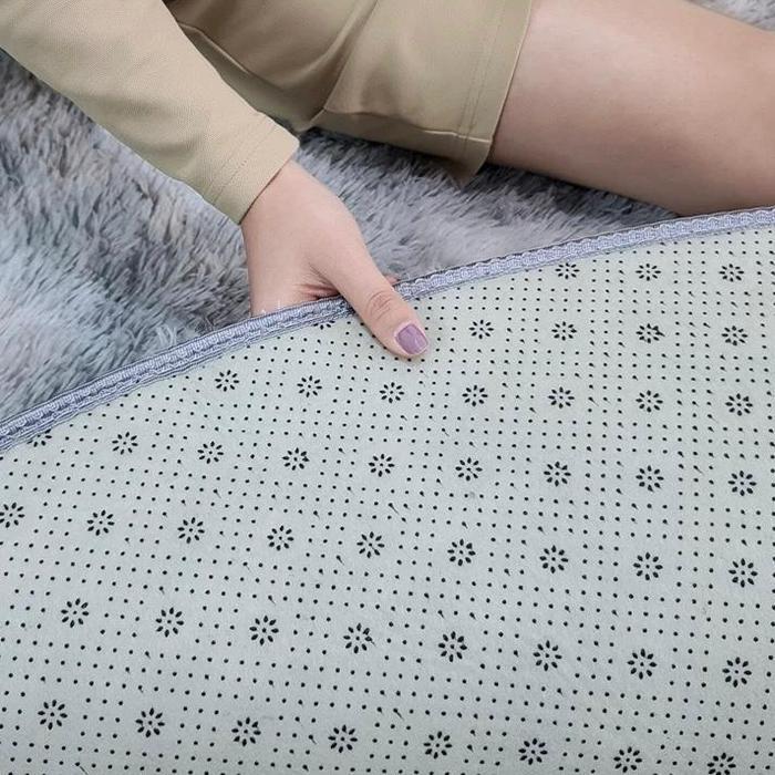 Karpet Bulu Bulat Motif & Ombre Diamater 100Cm/Karpet Bulu Lantai Bulat Ambal Busa