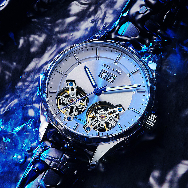 AILANG authentic men's automatic mechanical watch hollow tourbillon waterproof calendar luxury brand