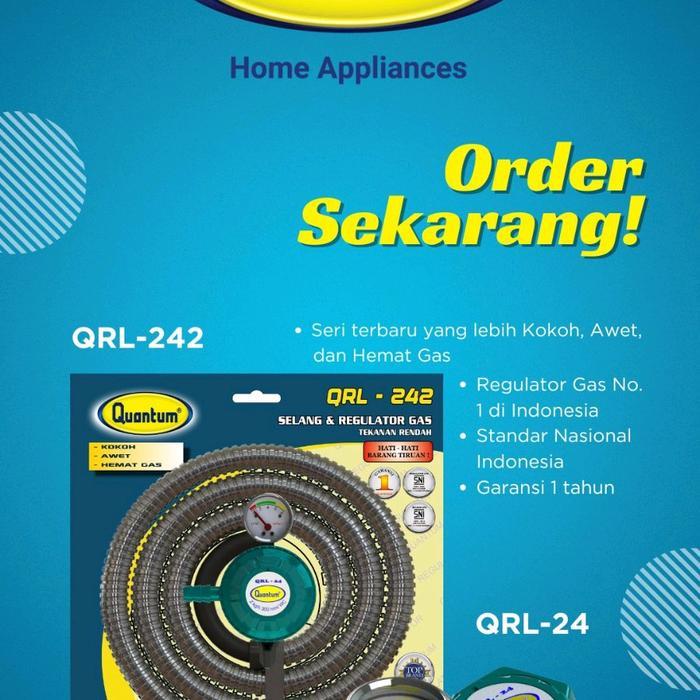 Regulator Quantum Paket Selang Qrl-232 Regulator Kompor Gas Anti Bocor