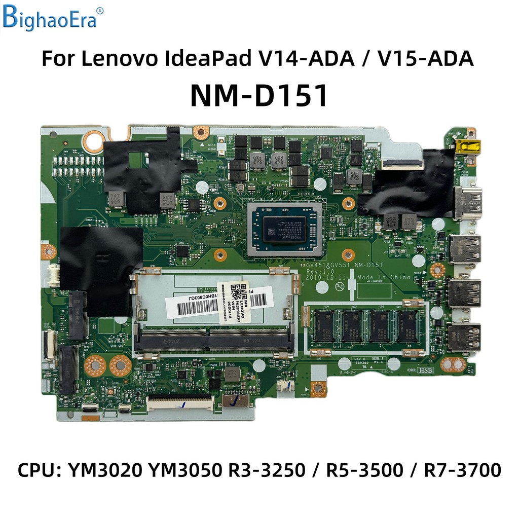 For Lenovo IdeaPad V14-ADA V15-ADA Laptop Motherboard NM-D151 With R3-3250 R5-3500 R7-3700 CPU