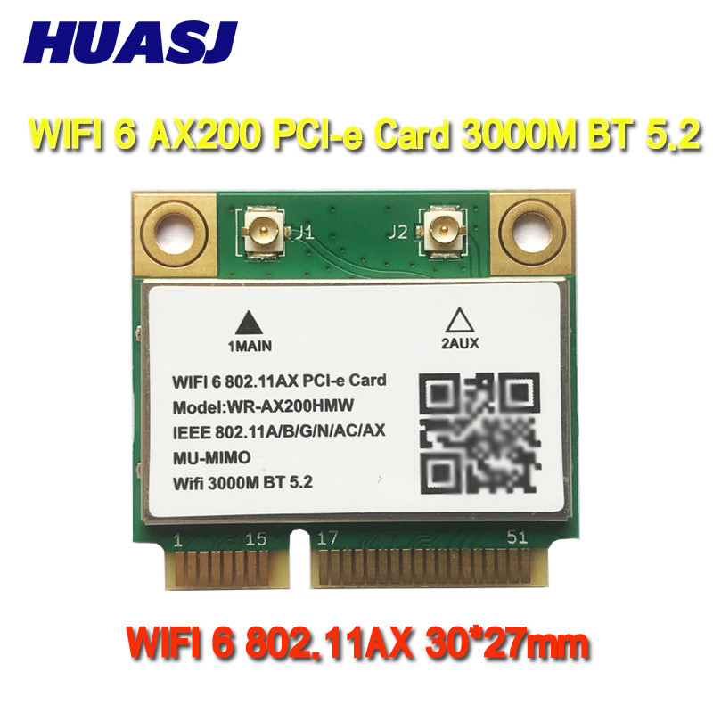 Huasj wifi 6 6e 802.11ax ax200 ax210 mini pci-e ax3000h bluetooth 5.2 2.4ghz/5ghz adaptador pk