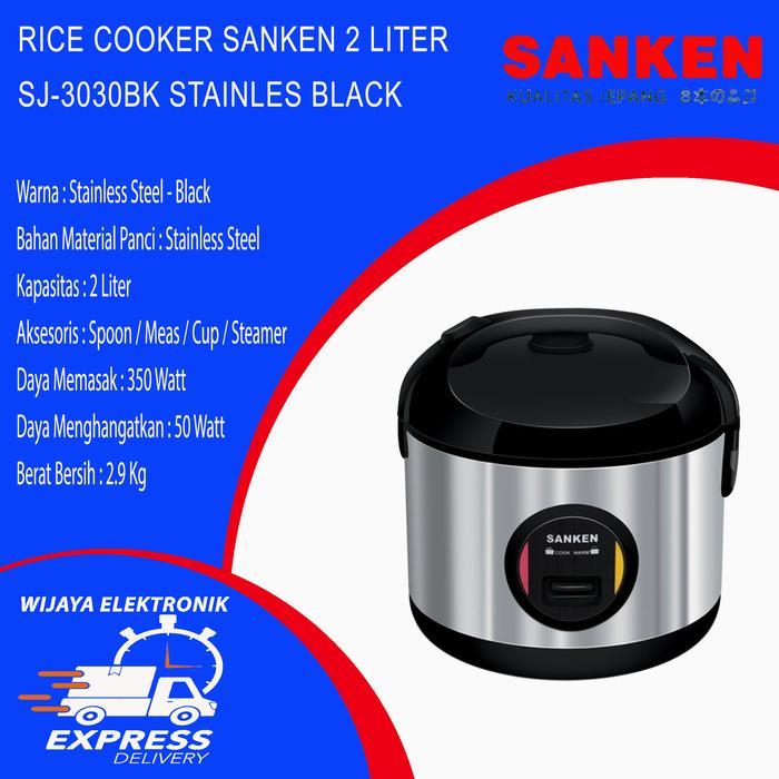 SANKEN Magic Com SJ-3030 BK Stainless Rice Cooker 2L