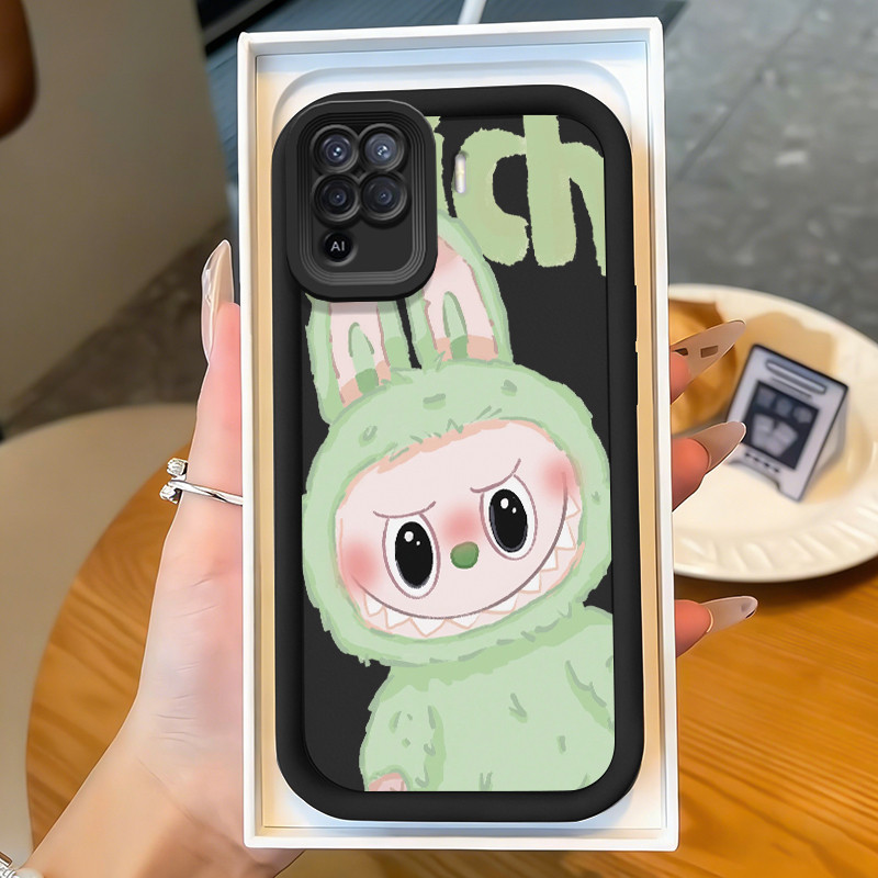 Casing Hp untuk OPPO A94 F19 Pro Reno 5F Reno 5 Lite Case Boneka hijau Kasing silikon Cesing Elastis