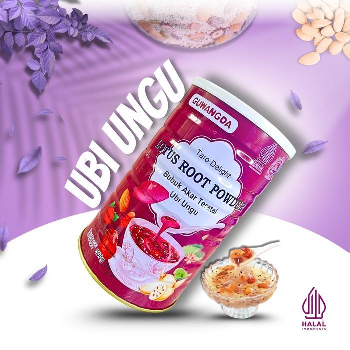 "New" GUWANGDA Oufen Lotus Root Powder Bubuk Akar Teratai Ubi Ungu Almond 500g Minuman Manis Kurma