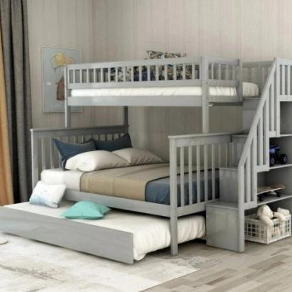 Tempat tidur susun Minimalis ranjang susun kayu