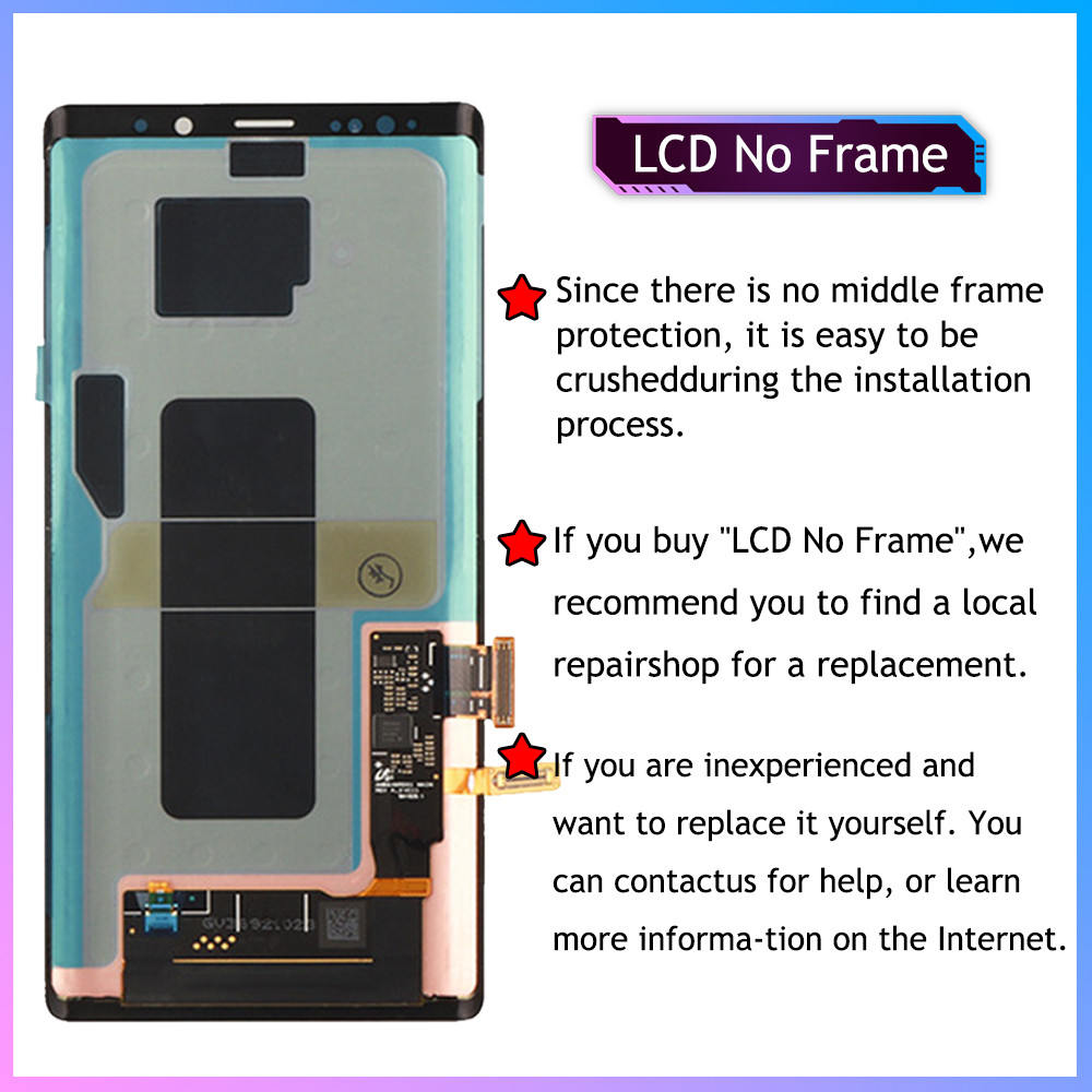 6.4" Super AMOLED For Samsung Galaxy Note9 LCD Display Touch Screen Digitizer Replacement For