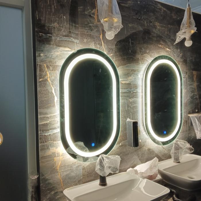 Cermin LED Touchscreen Oval