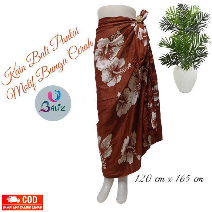 Best Seller Kain Bali - Sarung Bali - Kain Bali Pantai Motifv Sari Bunga Standart Original