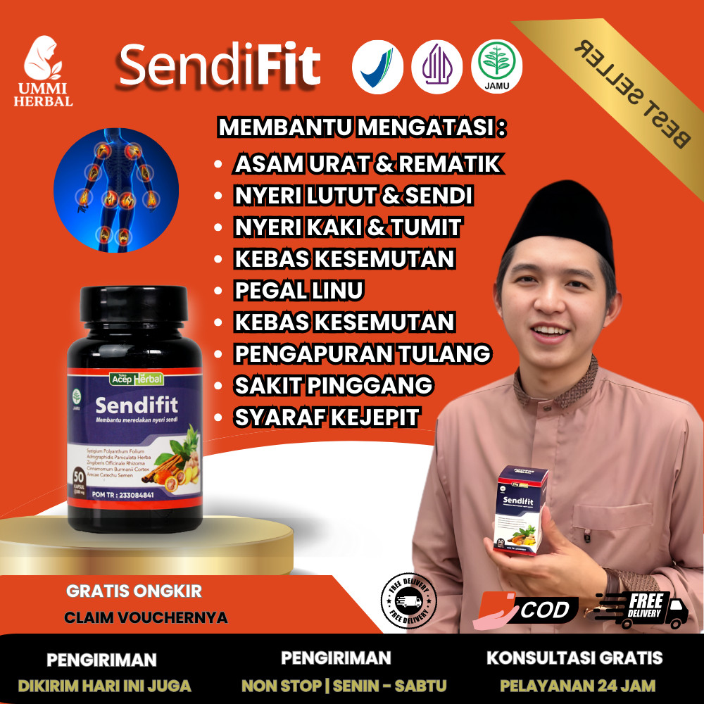 Obat untuk Tulang Dan Sendi, Asam Urat, Nyeri Sendi, Radang Sendi, Sakit Tumit - SendiFit 100% Origi
