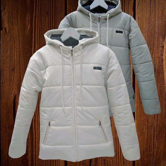 Premium Flowing Jacket Puffer Garaga Mix & White Musim Dingin Original