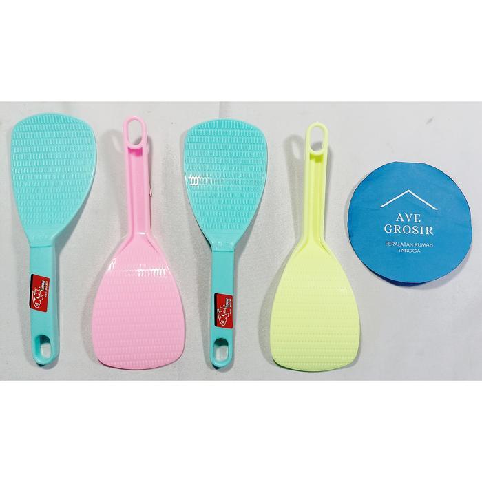centong entong sendok nasi stainless plastik nagata pelangi maxi anti lengket
