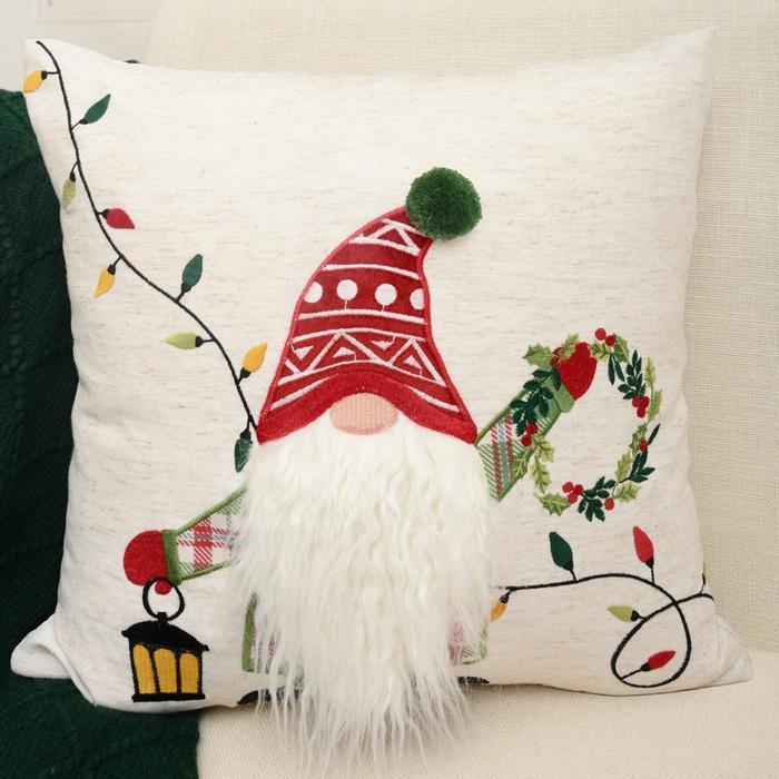 Sarung Bantal Sofa Natal Cover Sarung Bantal Kursi Motif Natal 45x45 Dekorasi Christmas - Lights