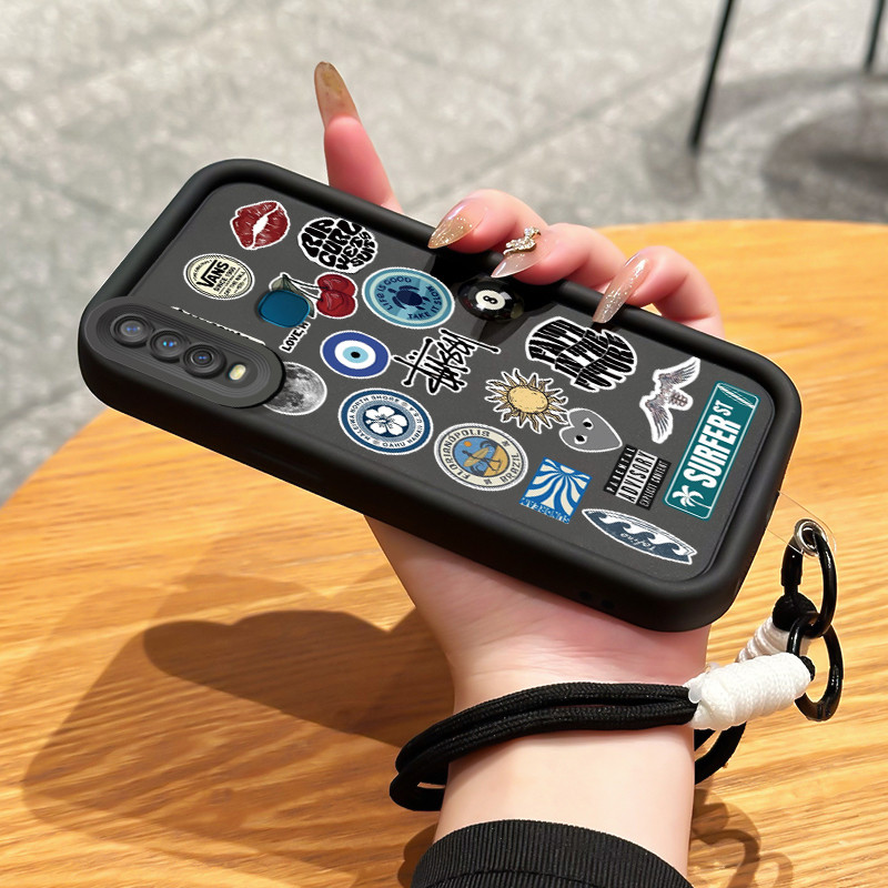 Casing Hp untuk VIVO Y12 Y12i Y15 Y17 Y3 Y3s Case Casing stiker pola Cesing HP pelindung Softcase Si