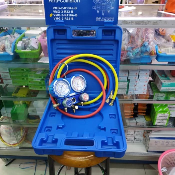 TESTING MANIFOLD AC R410 R32 VALUE BOK BOX DOUBLE GAUGE