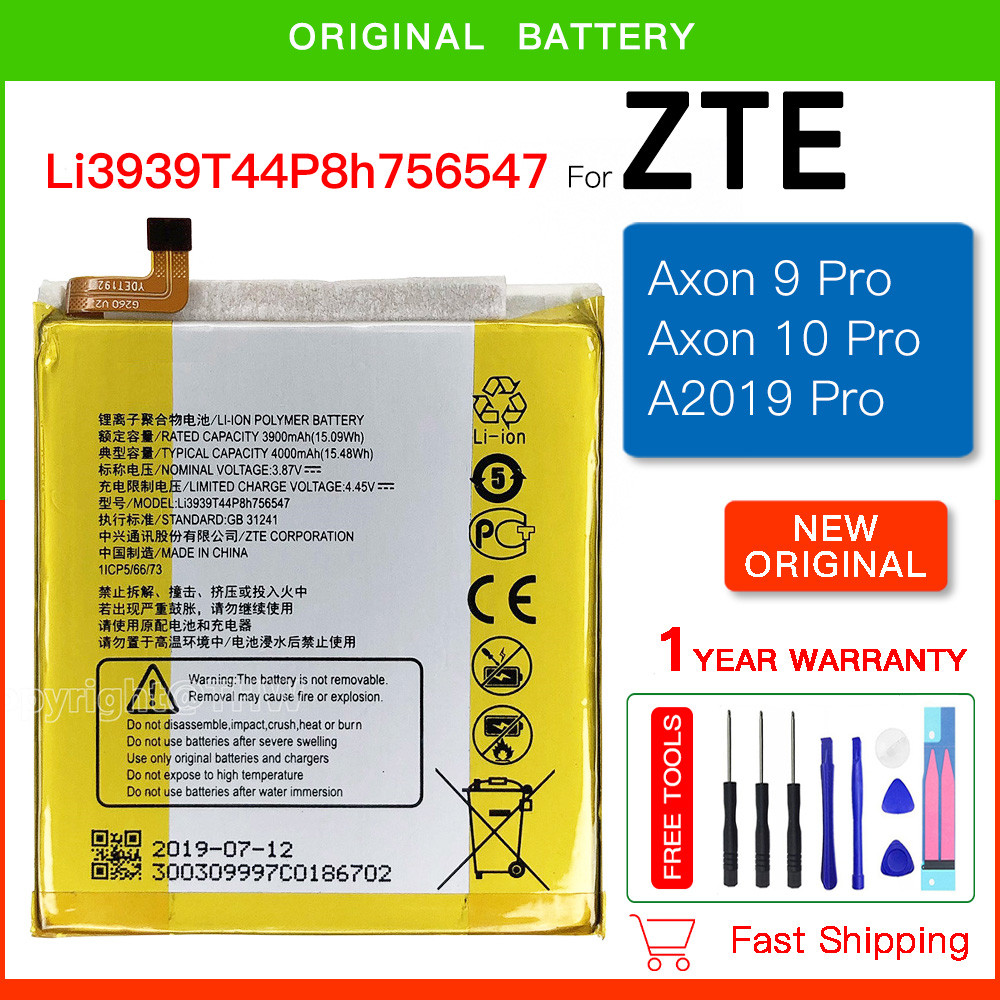 Original Replacement Battery Li3939T44P8h756547 4000mAh Battery For ZTE A2020 N2 Axon 10 Pro 5G Phon