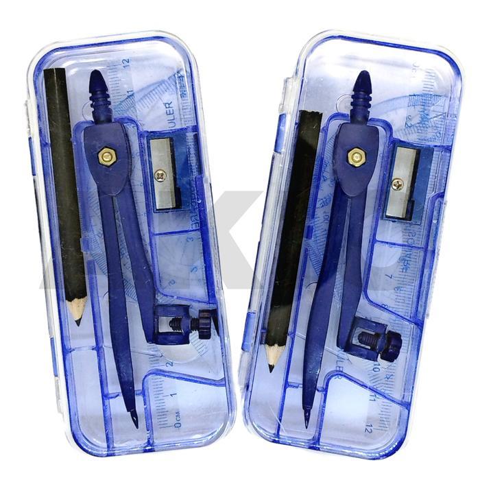 Jangka Set (7pcs) Lengkap AOSDU Sekolah Penggaris Busur Bagus AS5001